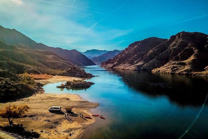 3-Hour Black Canyon Motorized Raft Tour with Optional Transport - Reaching the raft below Hoover Dam