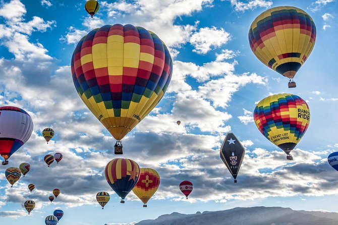Albuquerque Hot Air Balloon Ride at Sunrise - The Sandia Mountains at first light