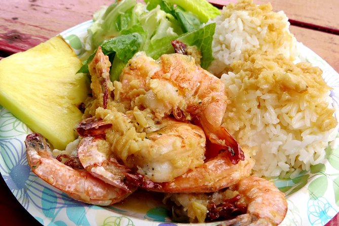 All Inclusive Ultimate Circle Island Tour, Waimea Falls & Lunch - North Shore lunch at Tanaka Kahuku Shrimp