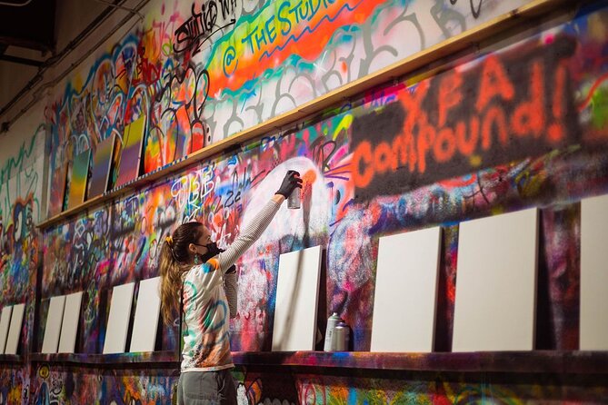 BYOB Spray Paint and Sip at Studio W.I.P. - Choosing colors, stencils, and your own direction