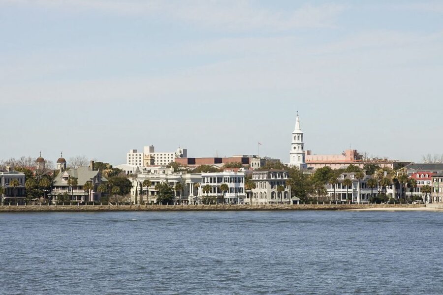 Charleston: Sightseeing Harbor Tour & Dolphin Watch - USS Yorktown, a striking ship in the harbor