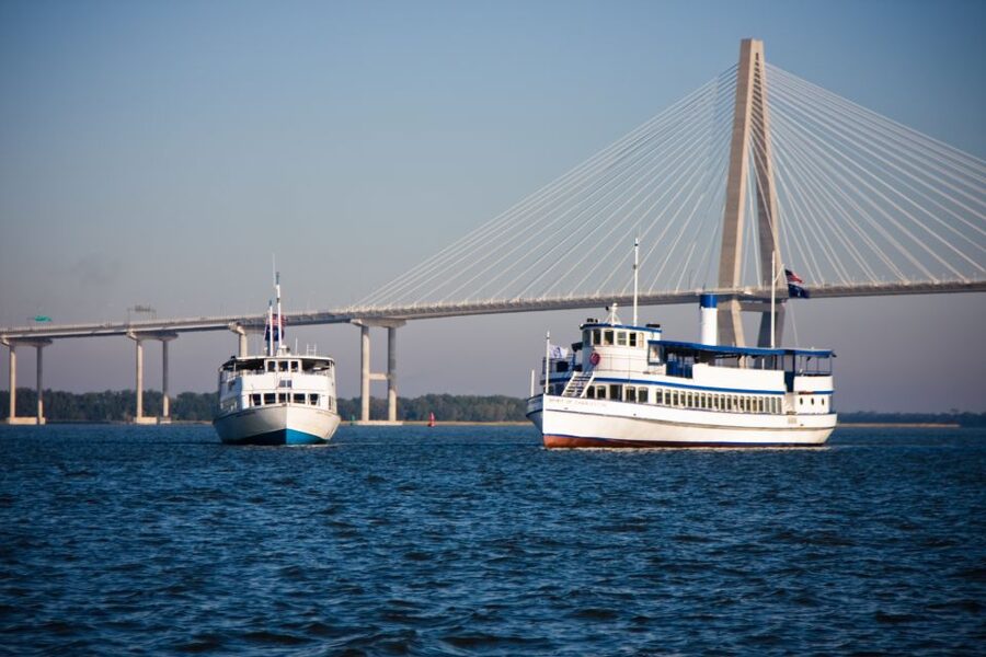 Charleston: Sightseeing Harbor Tour & Dolphin Watch - Ravenel Bridge and the modern harbor