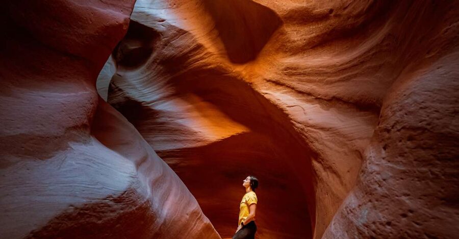 East Zion: Crimson Slot Canyon Exploration and UTV Tour - This is scrambling, not just hiking