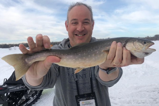 Fairbanks Ice Fishing Expedition in a Heated Cabin with Fish Cookout - A fresh fish cookout in the cabin