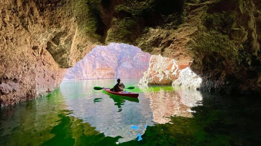From Las Vegas: Emerald Cave Guided Kayak Tour with Shuttle - Reaching the small Emerald Cave