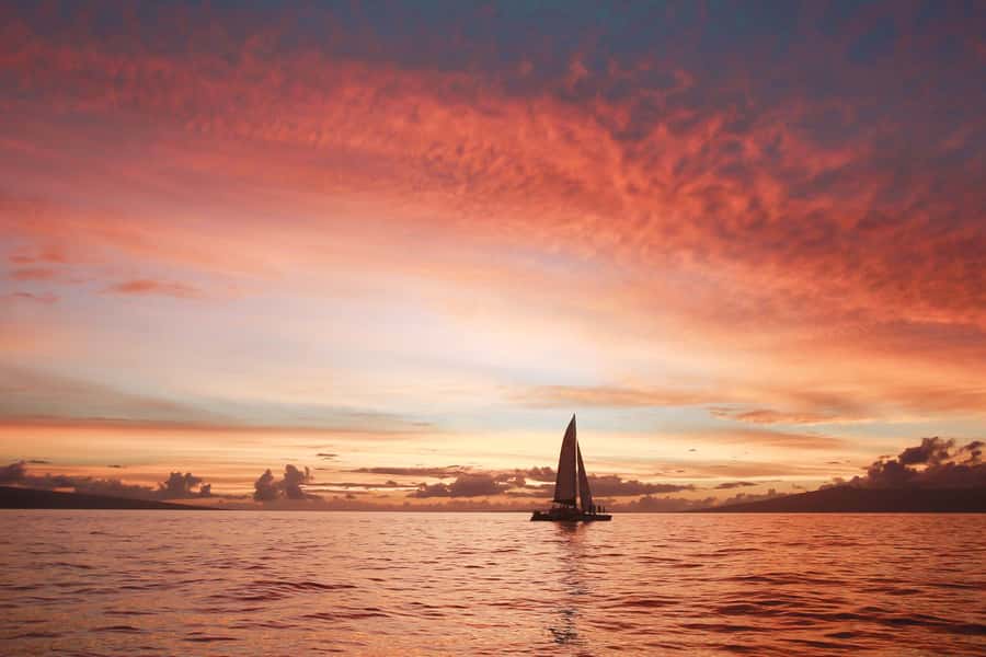 From Ma'alaea: 'Alihilani Sunset Sail Catamaran Tour - Sailing into the Au’au Channel