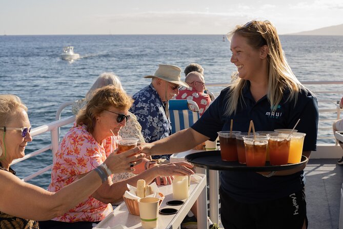 From Ma'alaea Harbor: Sunset Dinner Cruise Aboard the Quicksilver - Two drinks, open sodas, and table-side service