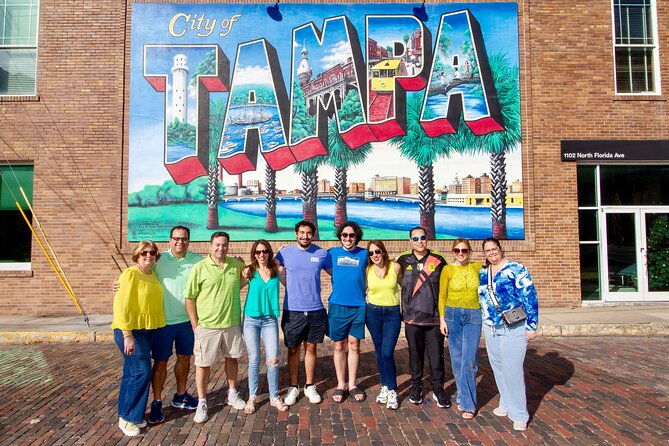 Guided Tampa Sightseeing Tour in a Deluxe Street Legal Golf Cart - The Tampa Postcard Mural and downtown views