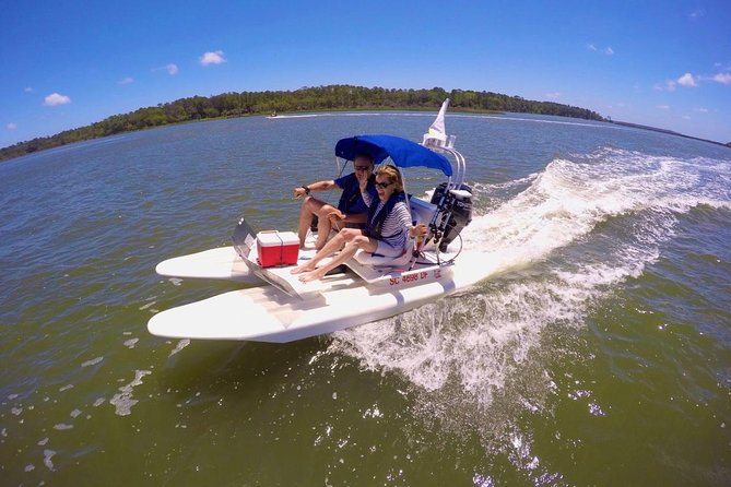 Hilton Head Island Guided Water Tour by Creek Cat Boat - Taking the wheel on Hilton Head’s creeks