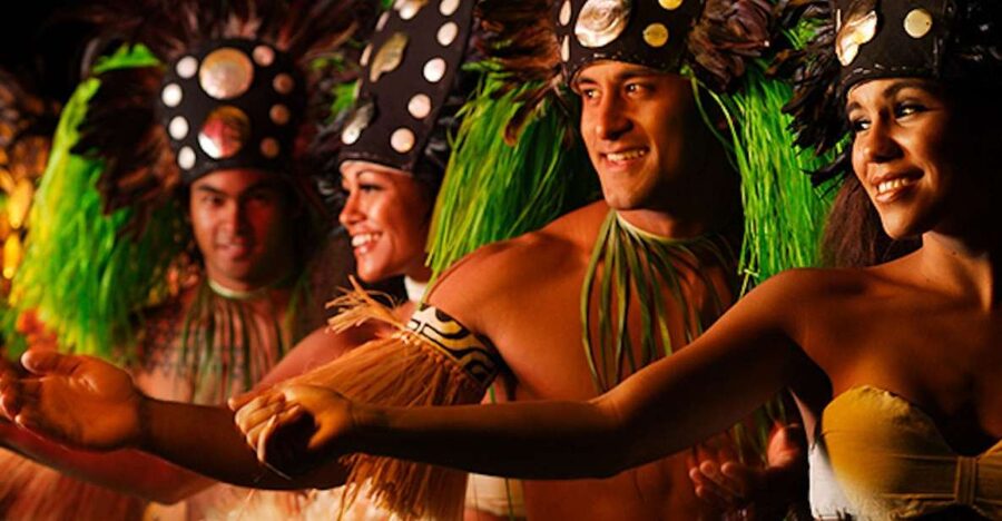 Kauai: Luau Kalamaku with Buffet Dinner & Show - The lei greeting, waterfall photos, and craft fair