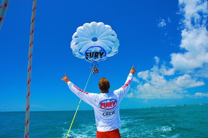Key West Parasailing Adventure above Emerald Blue Waters - Flying above Key West instead of through it