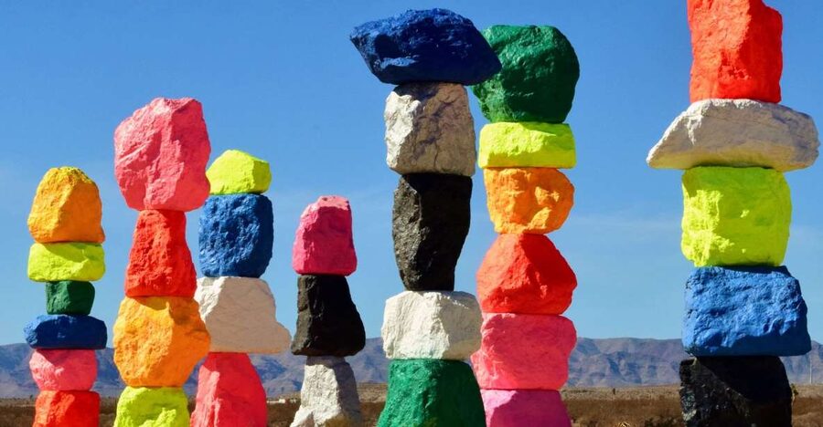 Las Vegas: Mojave Desert, 7 Magic Mountains, Vegas Sign Tour - Seven Magic Mountains and its bold desert colors