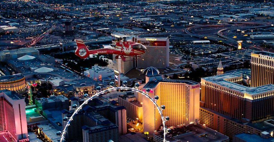 Las Vegas: Night Helicopter Flight over Las Vegas Strip - Why Las Vegas looks best from a helicopter at night