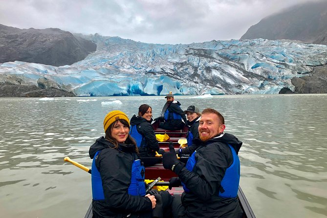 Mendenhall Glacier Lake Canoe Tour - Learning to paddle before the glacier comes into view