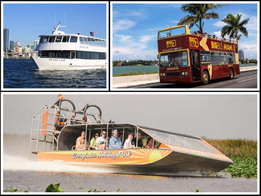 Miami: Everglades Experience, Bay Cruise & Open-Top Bus Tour - See Miami from the upper deck