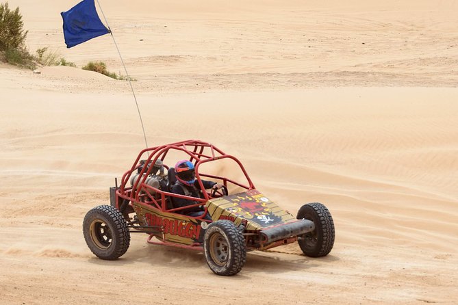 Mini Baja Chase Dune Buggy Adventure in Las Vegas - Safety fitting at the Speedway facility
