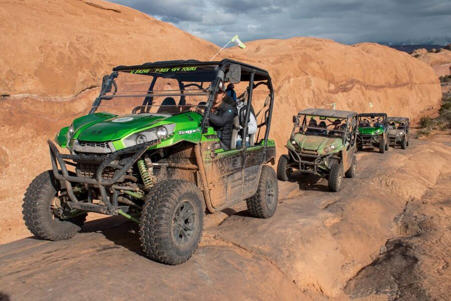 Moab: Hell's Revenge UTV 4x4 Guided Adventure - Dinosaur tracks near Lion’s Back