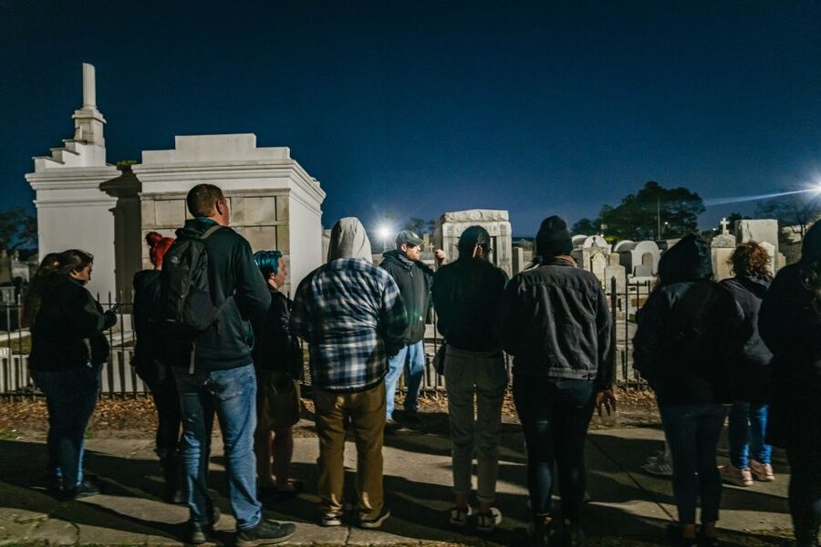 New Orleans: Cemetery Bus Tour At Dark with Exclusive Access - Passing St. Patrick Cemetery No. 1 and St. Louis Cathedral