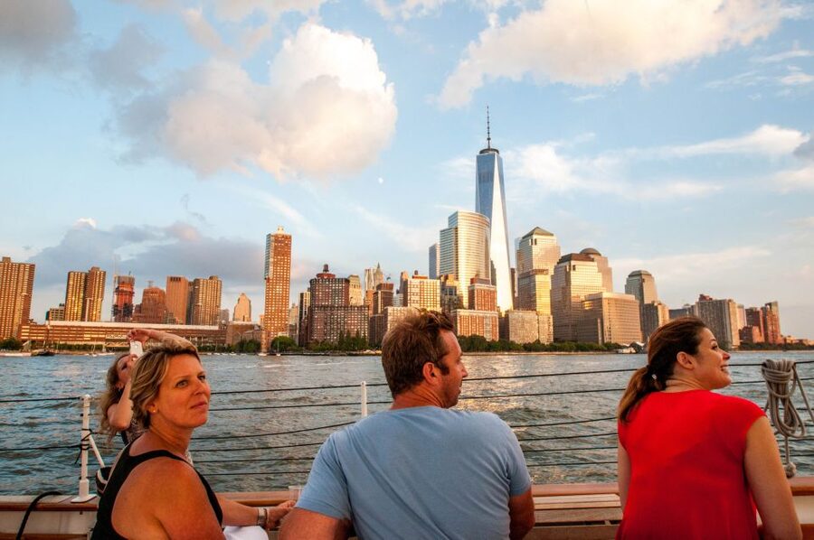 New York City: Sunset Sail Aboard a Schooner - The Statue of Liberty at sunset