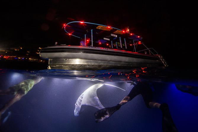 Night Manta Ray Experience - The short boat ride and the light boards