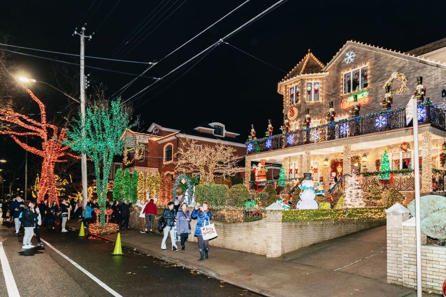 NYC: Dyker Heights Christmas Lights & Skyline View Bus Tour - Finishing near Bryant Park Winter Village
