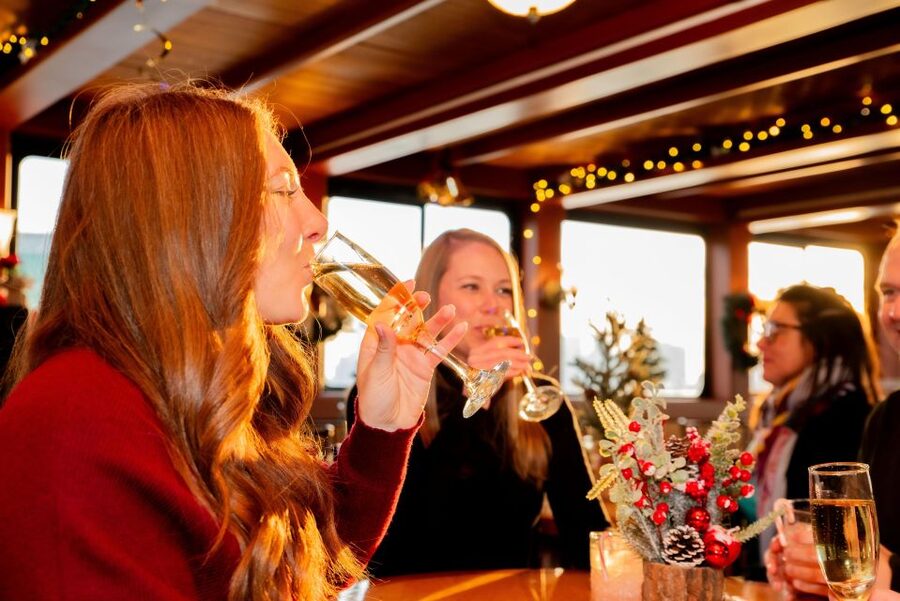 NYC: Holiday Yacht Cruise with Jazz, Cocoa & Carols - The Statue of Liberty photo stop
