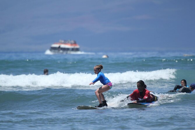Outrageous Surf ScHool Lesson on Lahaina Side - Scott, Tyler, and Patrick keep the focus on confidence