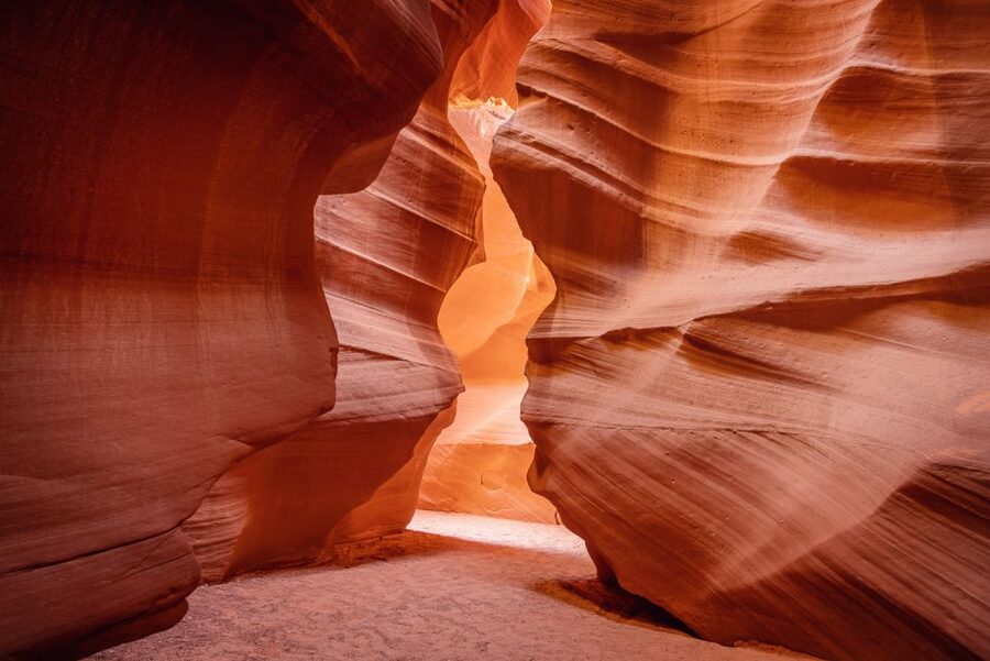 Page: Antelope Canyon X Guided Tour - Inside Canyon X: tall walls, narrow turns, and changing light