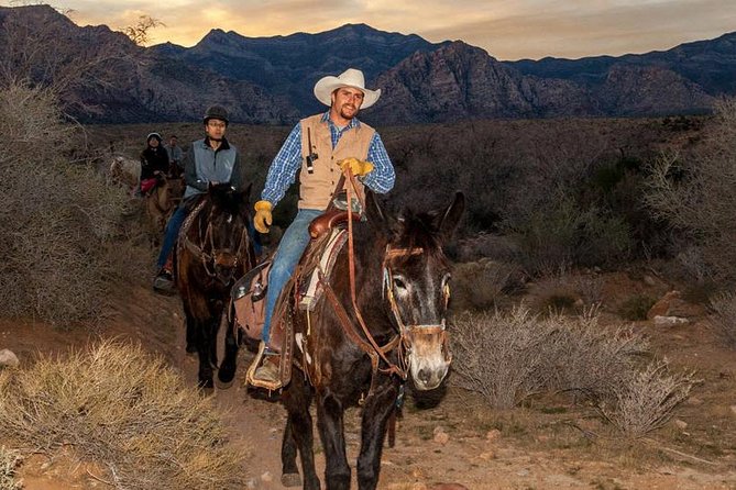 Red Rock Canyon Sunset Horseback Ride and Barbeque Dinner - Riding the rocky Red Rock trail