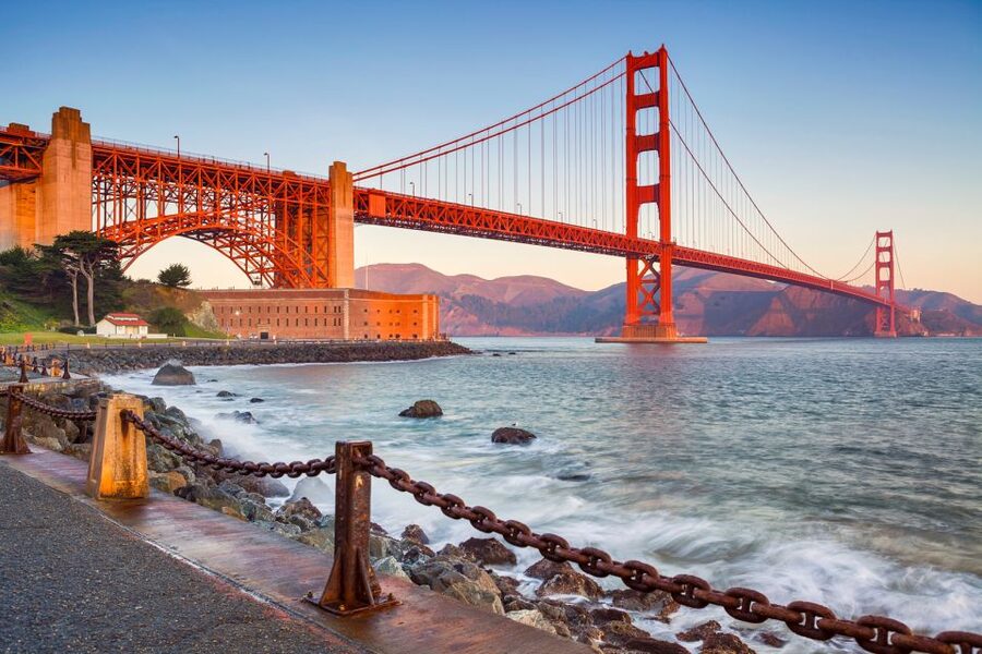 San Francisco: Alcatraz Island & 48-Hour Hop-On Hop-Off Tour - Crossing the Golden Gate Bridge by open-top bus