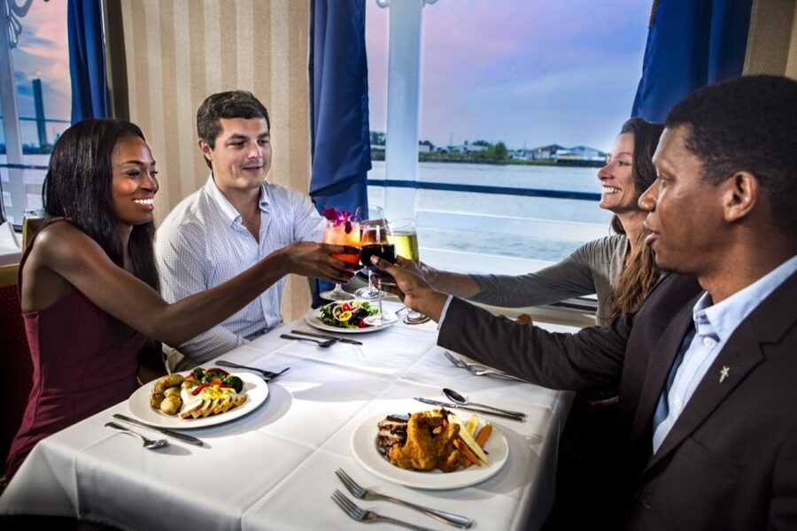 Savannah: Buffet Dinner Cruise with Live Entertainment - What dinner looks like on the moving boat