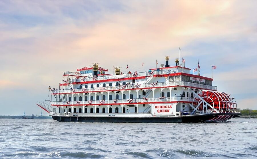 Savannah: Riverboat Sunset Cruise - Savannah’s historic waterfront from the water