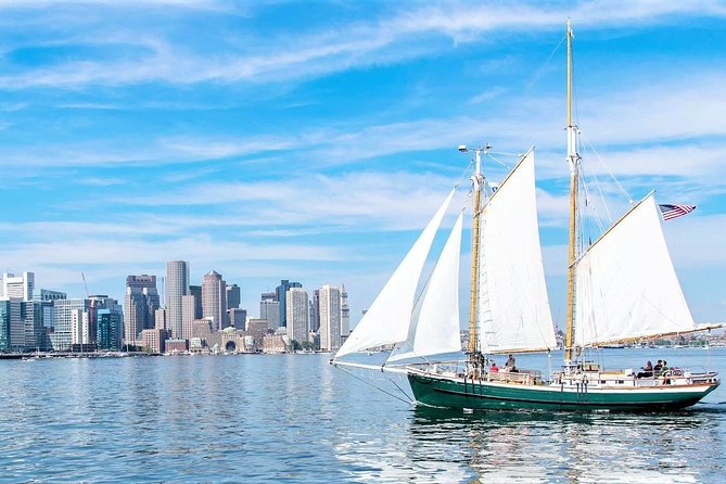 Sunset Sailing Cruise on a Tall Ship in Boston Harbor - Leaving Fan Pier Marina as the sun drops