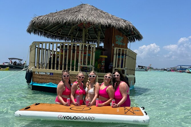 Tailfins Tiki Boats Crab Island Sandbar(3hrs/ 5/5:30 are 2hrs) - Music, Floats, and the Onboard Restroom